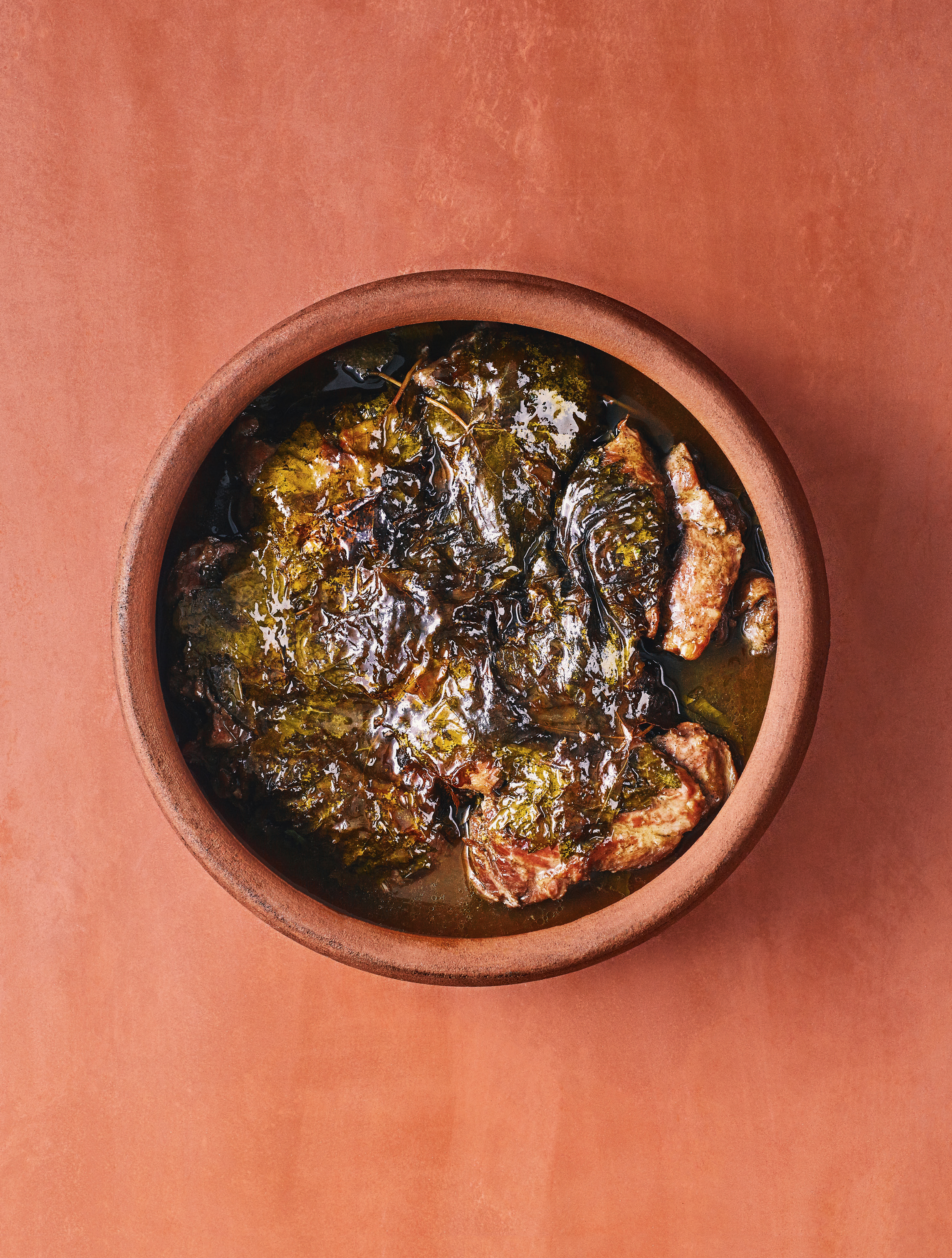 Grape leaves and braised short ribs