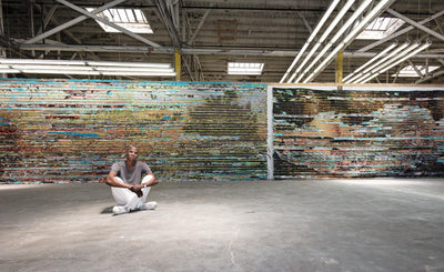 Mark Bradford contemporary abstract mixed media artwork vibrant colors textured layers