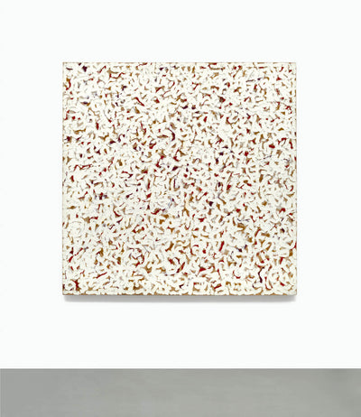 Untitled artwork created in 1962 abstract composition with bold colors and geometric shapes