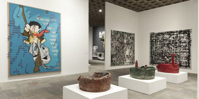 Walter Robinson discussing the Whitney Biennial artwork exhibition image