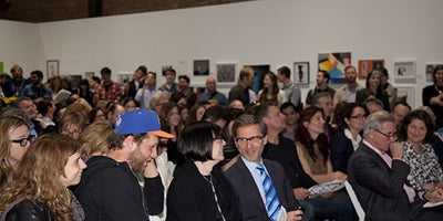 sculpture center lucky draw event 2014 promotional banner with abstract sculpture background