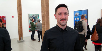 Meet the artist Matt Lipps portrait with colorful abstract art background