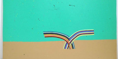 investment pieces may 2014 promotional banner with abstract design and bold colors