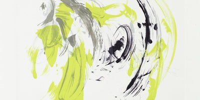 A fine line between surrealism and abstract expressionism artwork with vibrant colors and abstract shapes