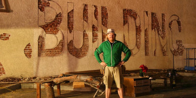 Jason Middlebrook interview portrait with abstract art background