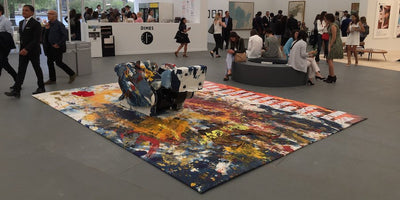 paintings displayed at Frieze New York 2015 art fair colorful contemporary artwork exhibition