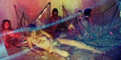 abstract photogram artwork with organic shapes and textures in black and white