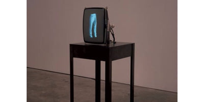 Gary Hill artwork displayed at Seattle Art Fair colorful abstract painting on canvas