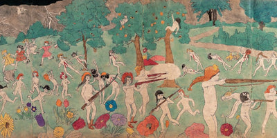 body of art gender fluidity abstract colorful painting with fluid shapes and vibrant hues