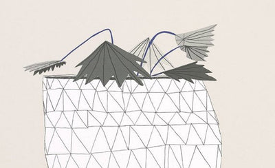 Jonas Wood Conversation Piece artwork colorful abstract painting with geometric shapes and vibrant patterns