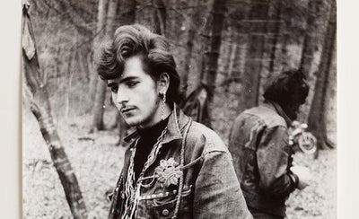 portrait of a woman with colorful lighting inspired by Nan Goldin style photography