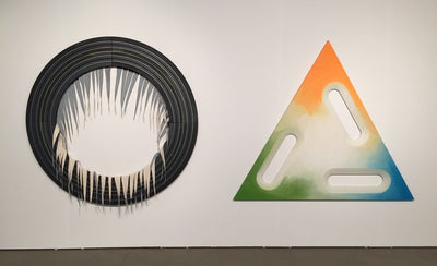 5 artists to discover at Expo Chicago 2016 promotional banner with colorful abstract artwork and event details