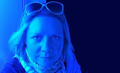 Curator and Phaidon editor Rebecca Morrill selecting favorite blue artworks on Artspace