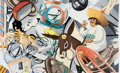 New David Salle art print featuring abstract and contemporary design elements in vibrant colors