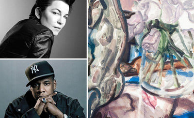 Elizabeth Peyton artwork titled Lockdown Listening colorful portrait painting