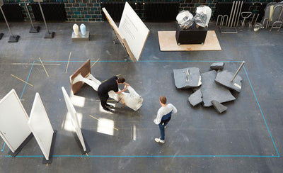 Interview with Elmgreen and Dragset featuring a quote on a white background with black text