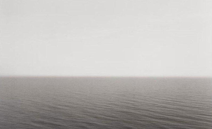 The Artspace Group Show The Sea artwork exhibition banner featuring ocean-themed abstract painting in blue and white tones