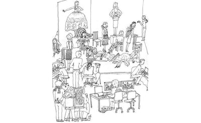 Haute couture artworks inspired by New York and London fashion weeks displayed in a stylish home setting