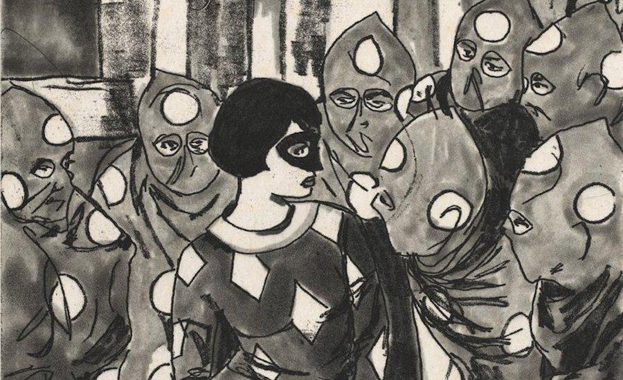 The Artspace Group Show Mothers artwork featuring abstract colorful shapes and figures on a 900x450 pixel image