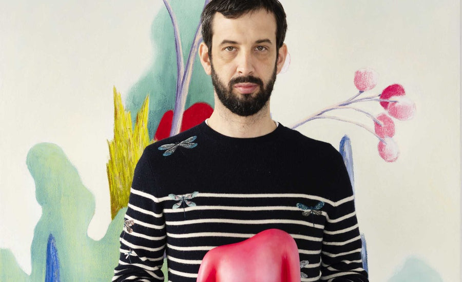 Nicolas Party debut artspace woodcut edition artwork colorful abstract painting