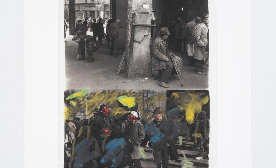 a Ukrainian group art exhibition colorful abstract paintings on display in a gallery setting