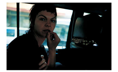 The story behind Nan Goldin's Valerie in the taxi Paris 2001 photograph by Nan Goldin showing Valerie sitting in a taxi in Paris in 2001