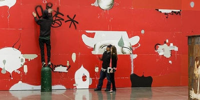 Barry McGee artwork installation at ICA contemporary art museum