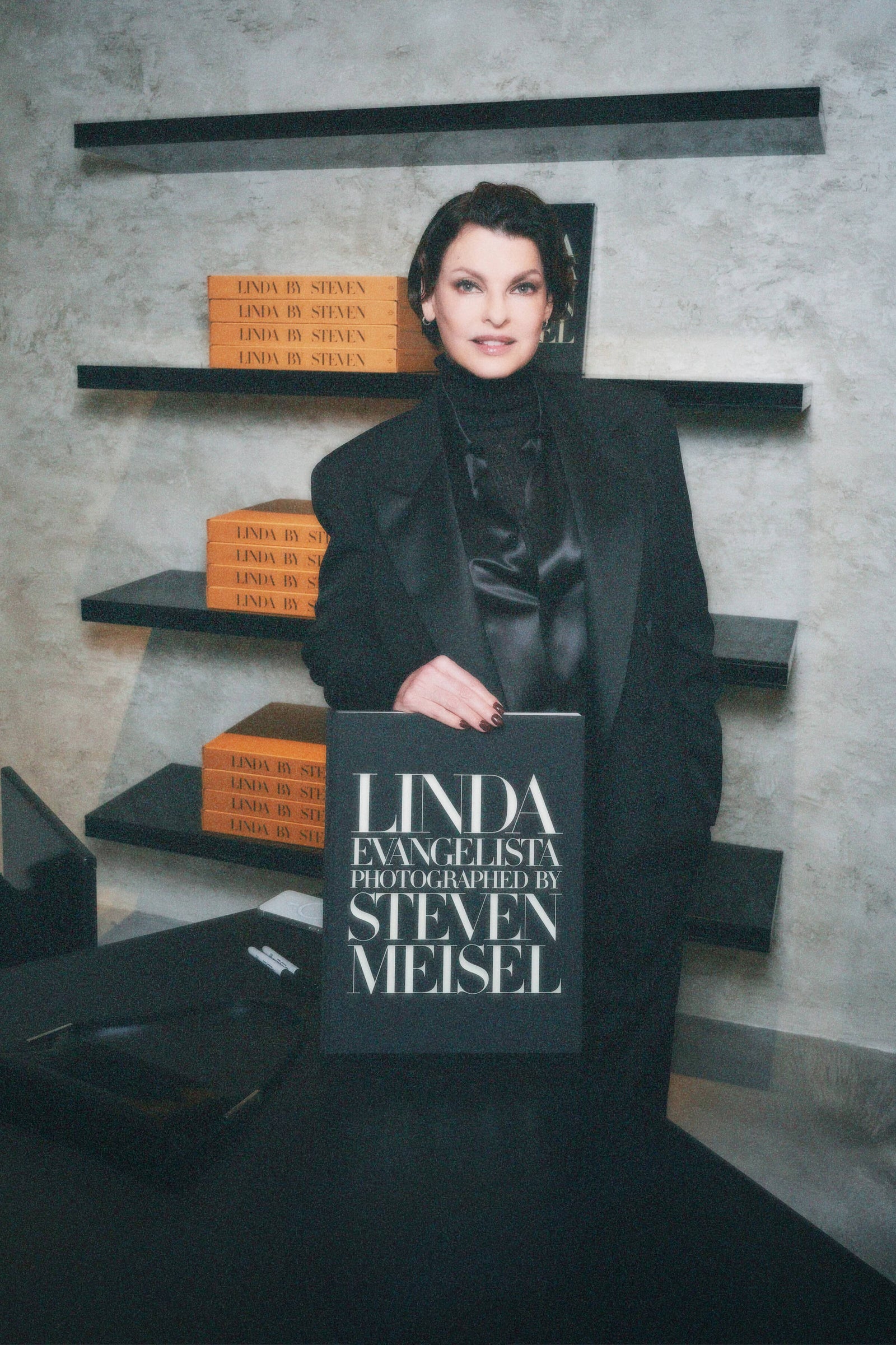 Linda Evangelista at Saint Laurent Babylone Photo credit: Saskia Lawaks