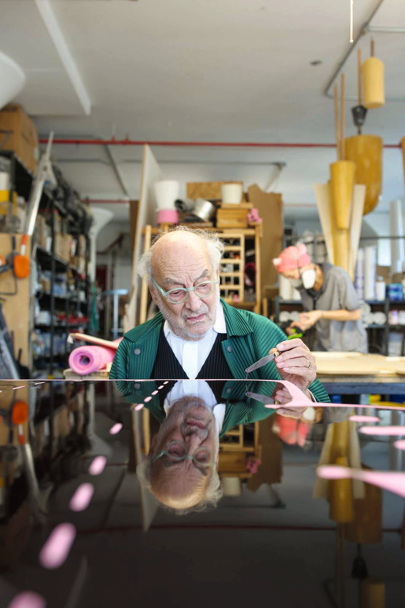 Gaetano Pesce in his studio. Image courtesy of the artist and Salon 94 Design. © Gaetano Pesce, Photo Josh Itiola