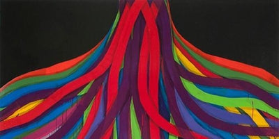 Sara Sosnowy artwork from artspace collection vibrant abstract painting with geometric shapes and bold colors