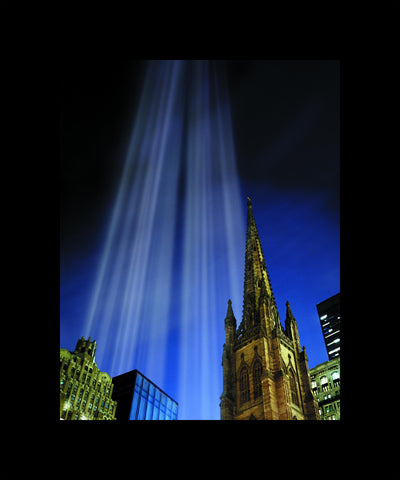 Tribute in Light Over Trinity Church