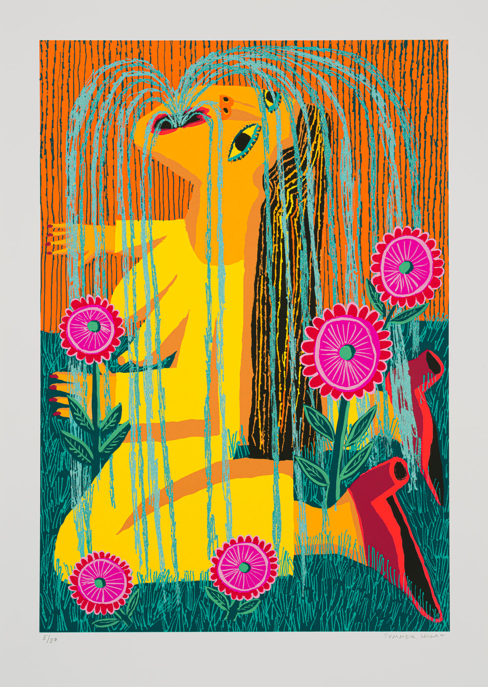 Watering Weeds: Magenta Flowers