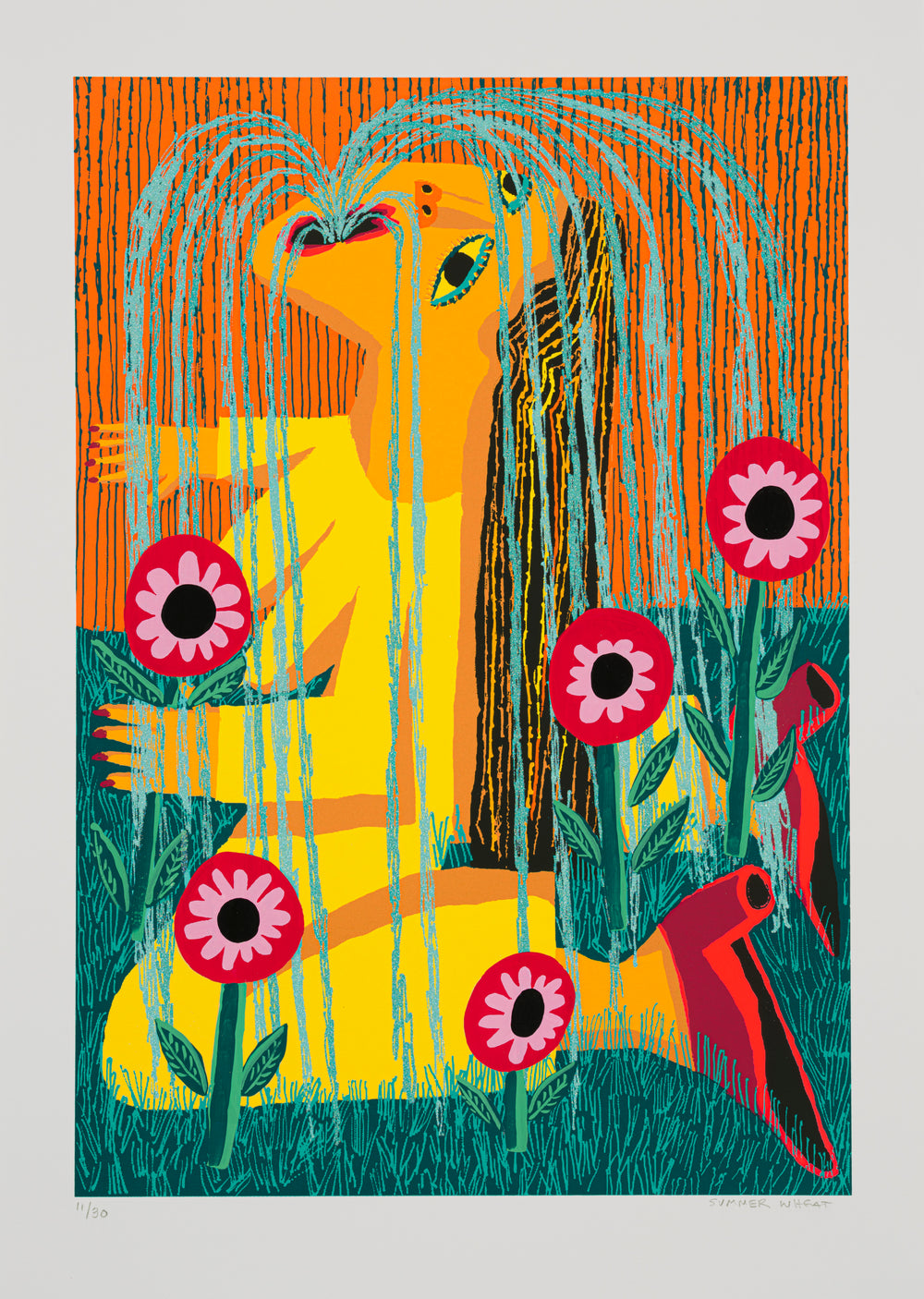 Watering Weeds: Red and Magenta Flowers