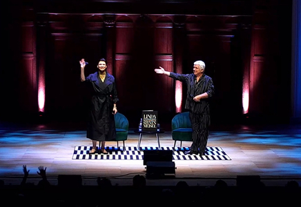 Linda Evangelista after being interviewed by Tim Blanks for FANE at Cadogan Hall - photo courtesy FANE