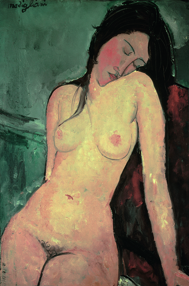 Amedeo Modigliani, Nude, c.1916, oil on canvas, 92.4 x 59.8 cm (36 1/2 x 23 1/2 in), Courtauld Gallery, London. akg-images/André Held. From Body of Art