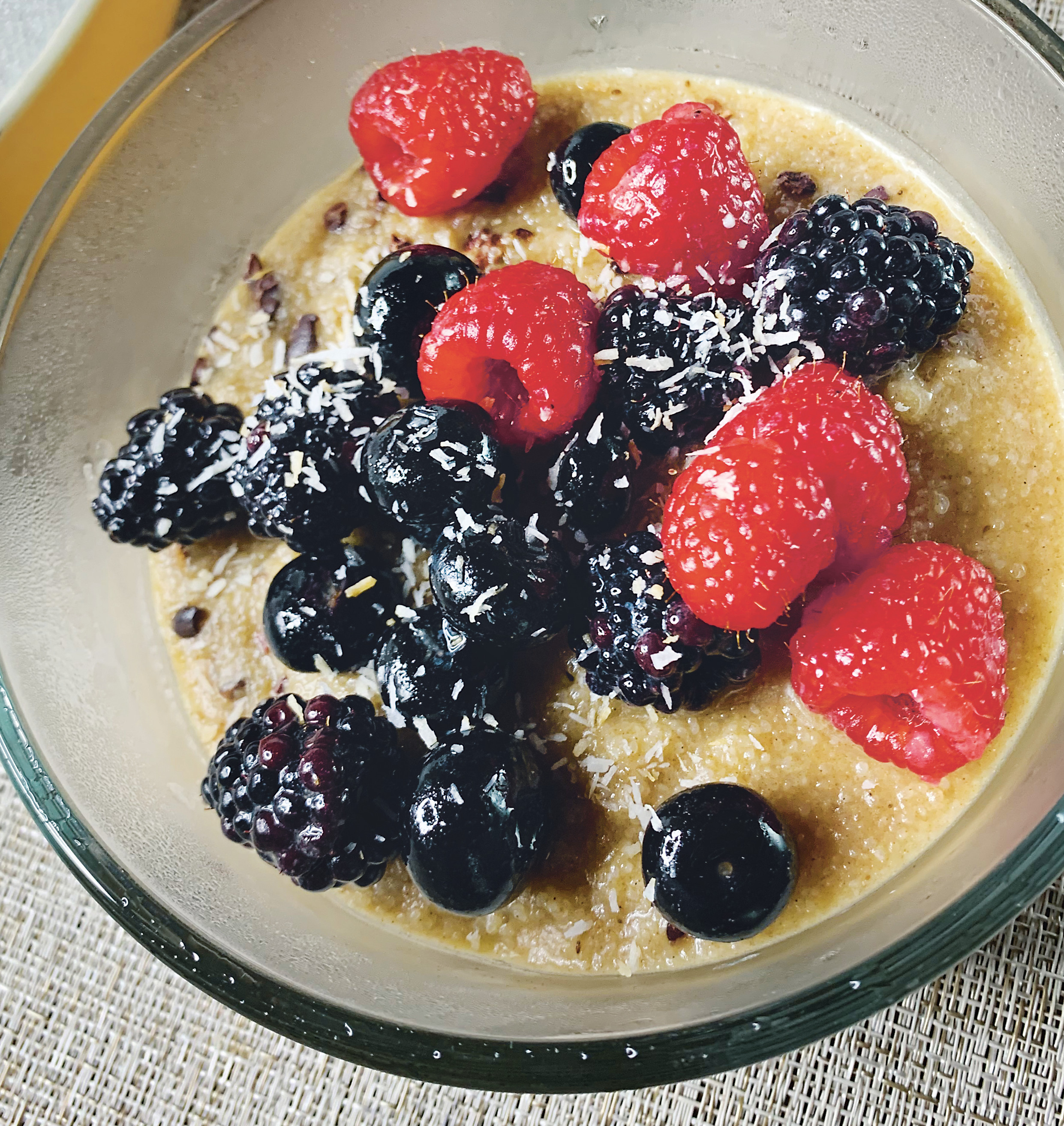 Fonio Coconut Pudding with Fresh Berries, by Pierre Thiam. Photo courtesy of the chef 