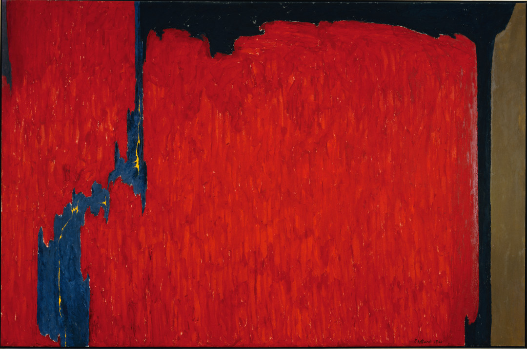 Selected by Mark Bradford: Clyfford Still, Untitled, 1950. Oil on canvas, 112 x 169 1/4 in. (284.5 x 429.9 cm), Gift of Mrs. Clyfford Still, 1986 (1986.441.6) Picture credit: © 2017 City & County of Denver. Courtesy Clyfford Still Museum / Artists Rights Society (ARS), New York / Photo: The Met