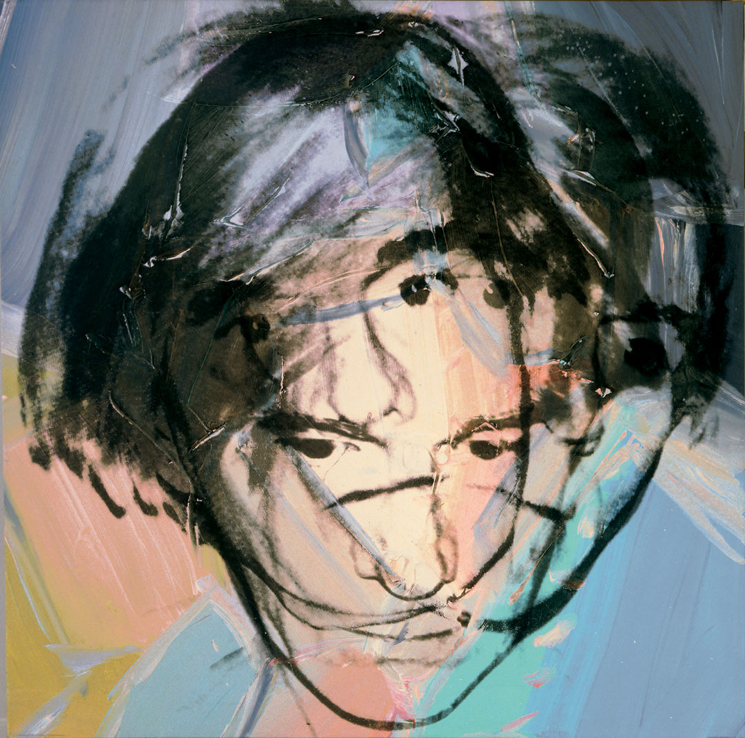 Andy Warhol, Self-Portrait, early 1978, acrylic and silkscreen ink on linen, 40 x 40 inches, 101.6 x 101.6 cm. The Andy Warhol Museum, Pittsburgh; Founding Collection, Contribution The Andy Warhol Foundation for the Visual Arts, Inc. © The Andy Warhol Foundation for the Visual Arts, Inc., NY Photo by Phillips/Schwab 