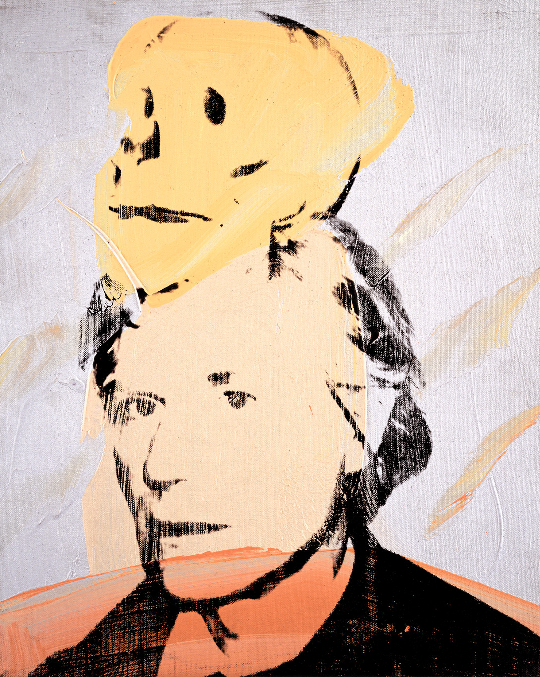Andy Warhol, Self-Portrait with Skull, early 1978, acrylic and silkscreen ink on linen, 16 x 13 inches, 40.6 x 33 cm. Picture credit: The Andy Warhol Museum, Pittsburgh; Founding Collection, Contribution The Andy Warhol Foundation for the Visual Arts, Inc. © The Andy Warhol Foundation for the Visual Arts,  Inc., NY, Photo by Phillips/Schwab  