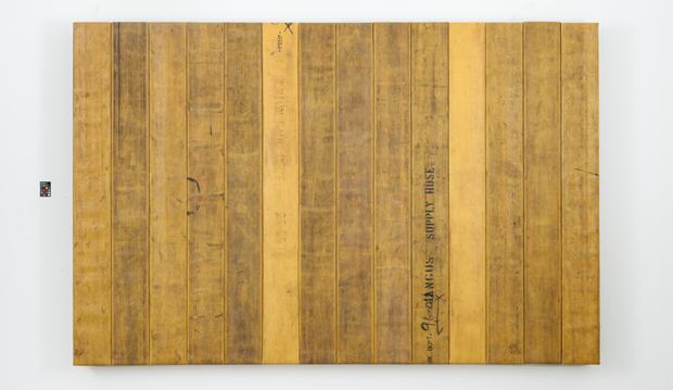 Back Where I Belong, 2012, wood, decommissioned fire hose, 183 x 274 x 13 cm. From Theaster Gates