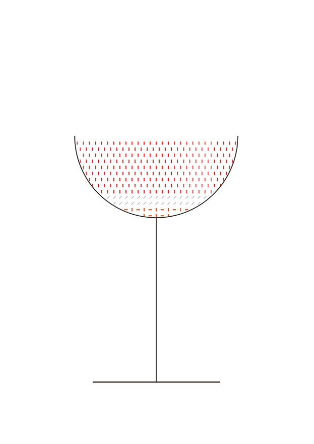 An illustration for the Red Hook cocktail recipe in the Martini and Manhattan section of Regarding Cocktails