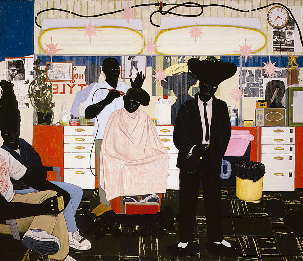 De Style, 1993, acrylic and collage on canvas, 264 x 310 cm. Picture credit: © Kerry James Marshall, courtesy of the artist and Jack Shainman Gallery, New York