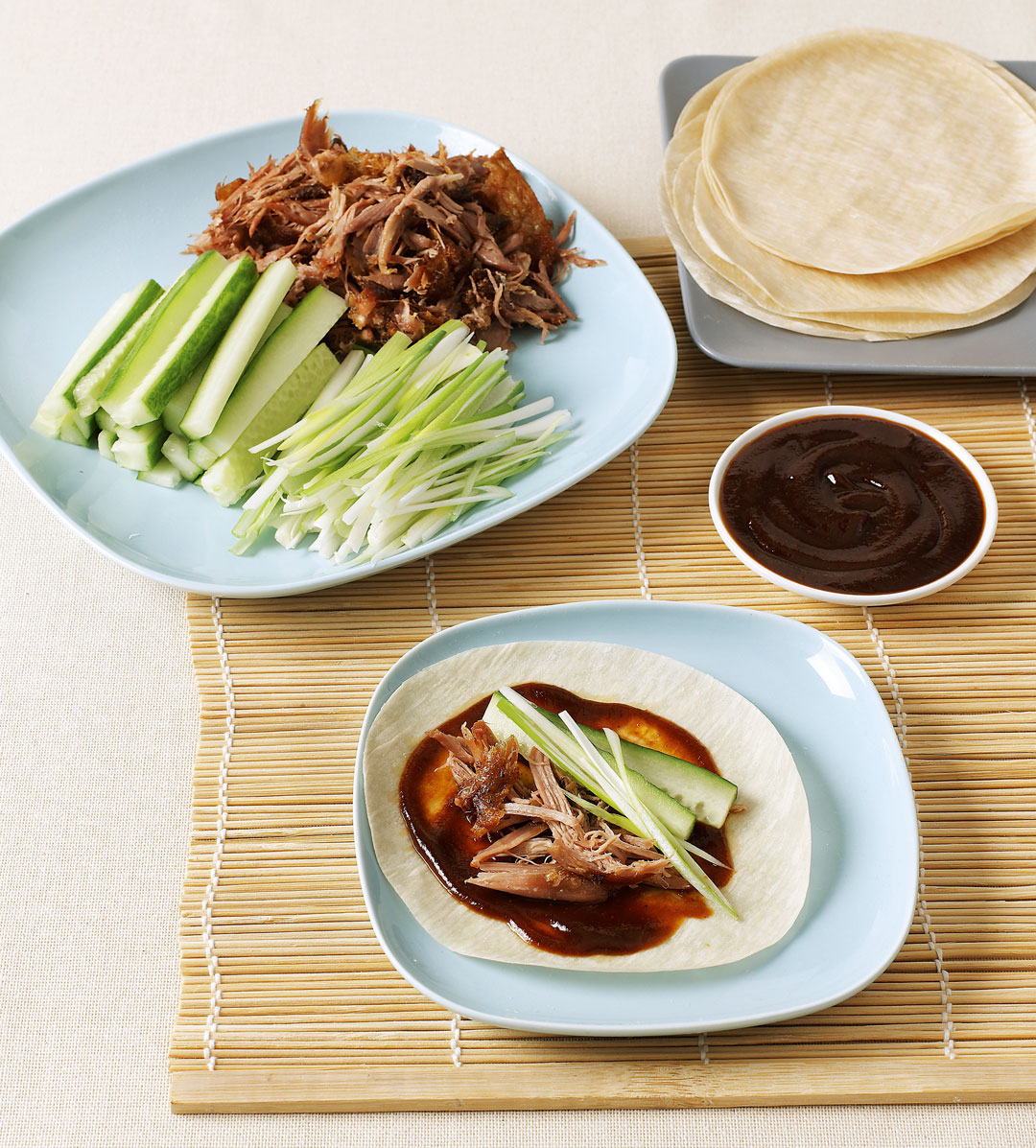Crispy duck pancakes, from Simple & Classic by Jane Hornby