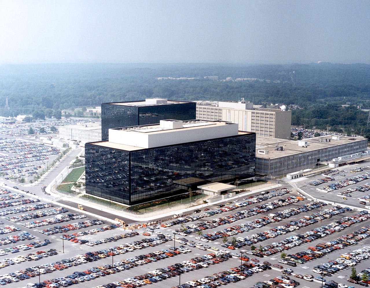 The National Security Agency's headquarters, Fort Meade, Maryland. Image courtesy of the NSA, via Wikimedia Commons
