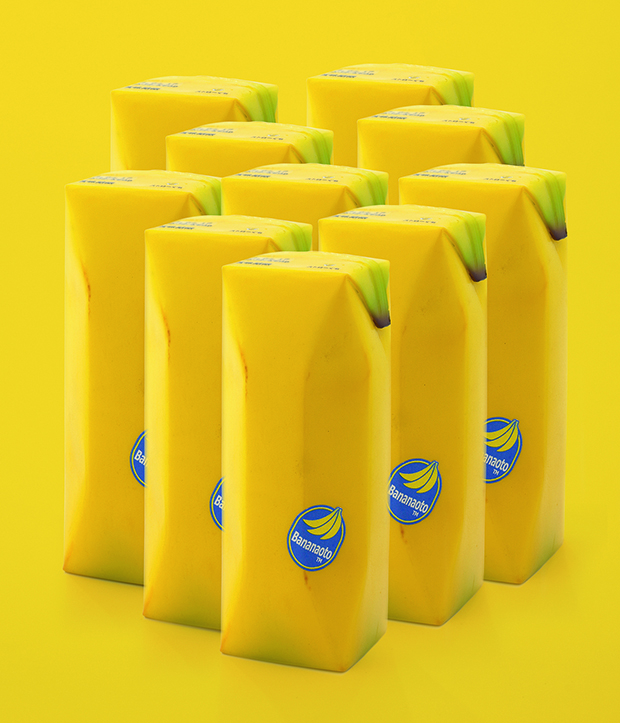 Banana drink packaging. From A Smile in the Mind