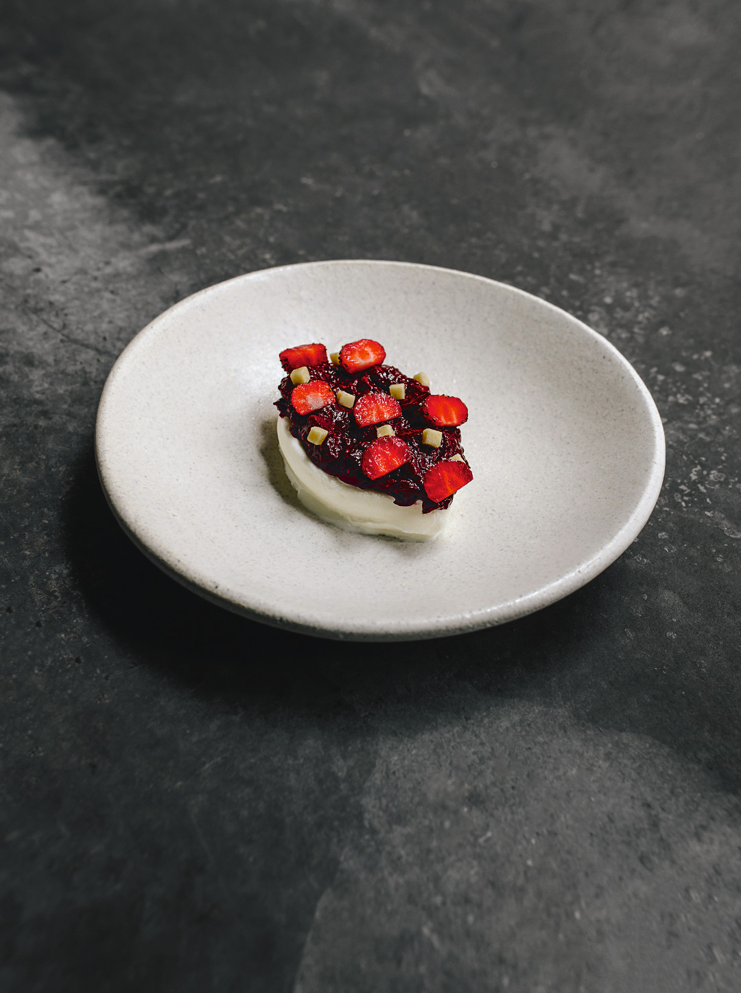Strawberry, lavender, from A Very Serious Cookbook. Photo by Matty Yangwoo Kim 