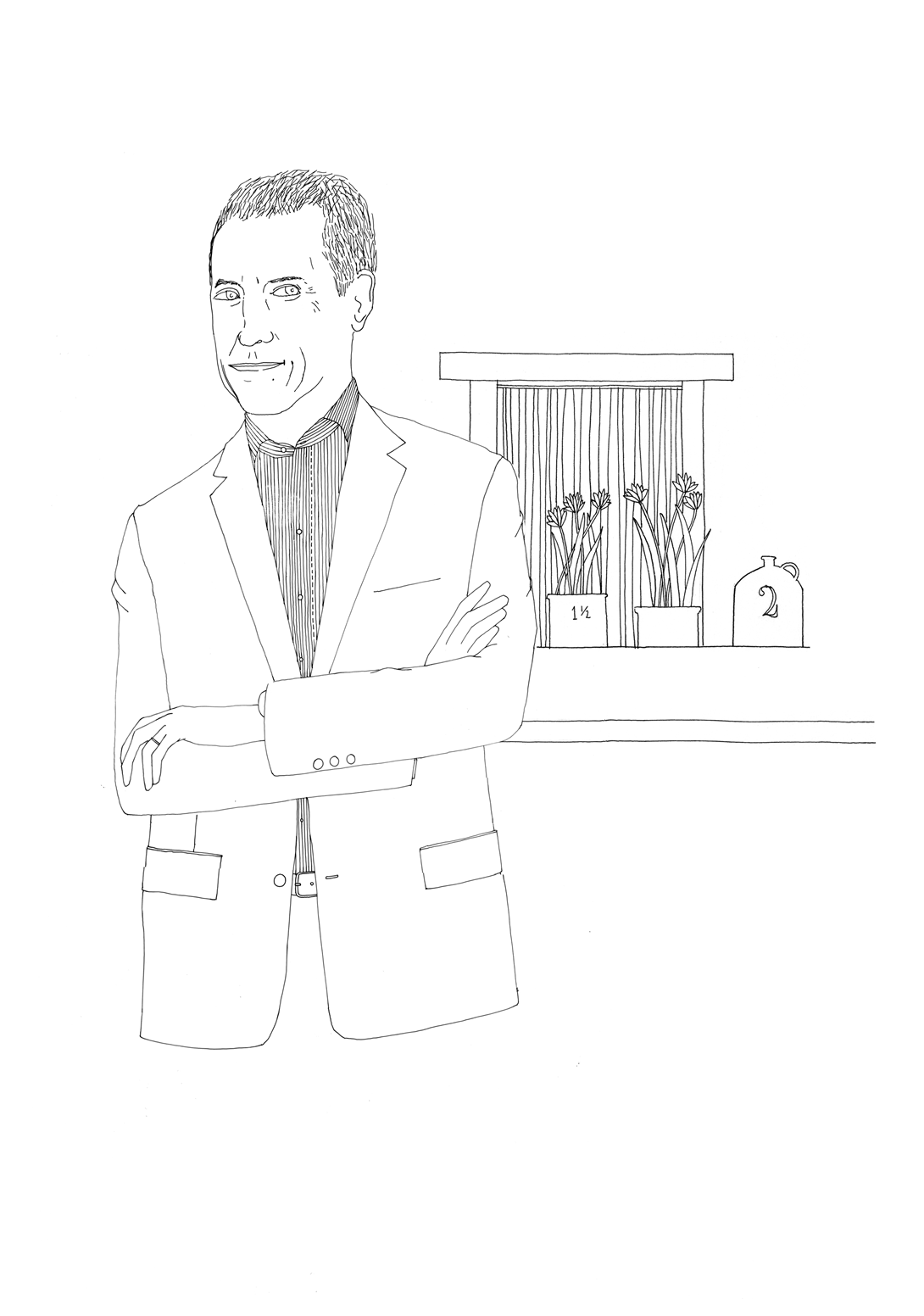 Danny Meyer, as drawn by Nigel Peake for The Art of the Restaurateur