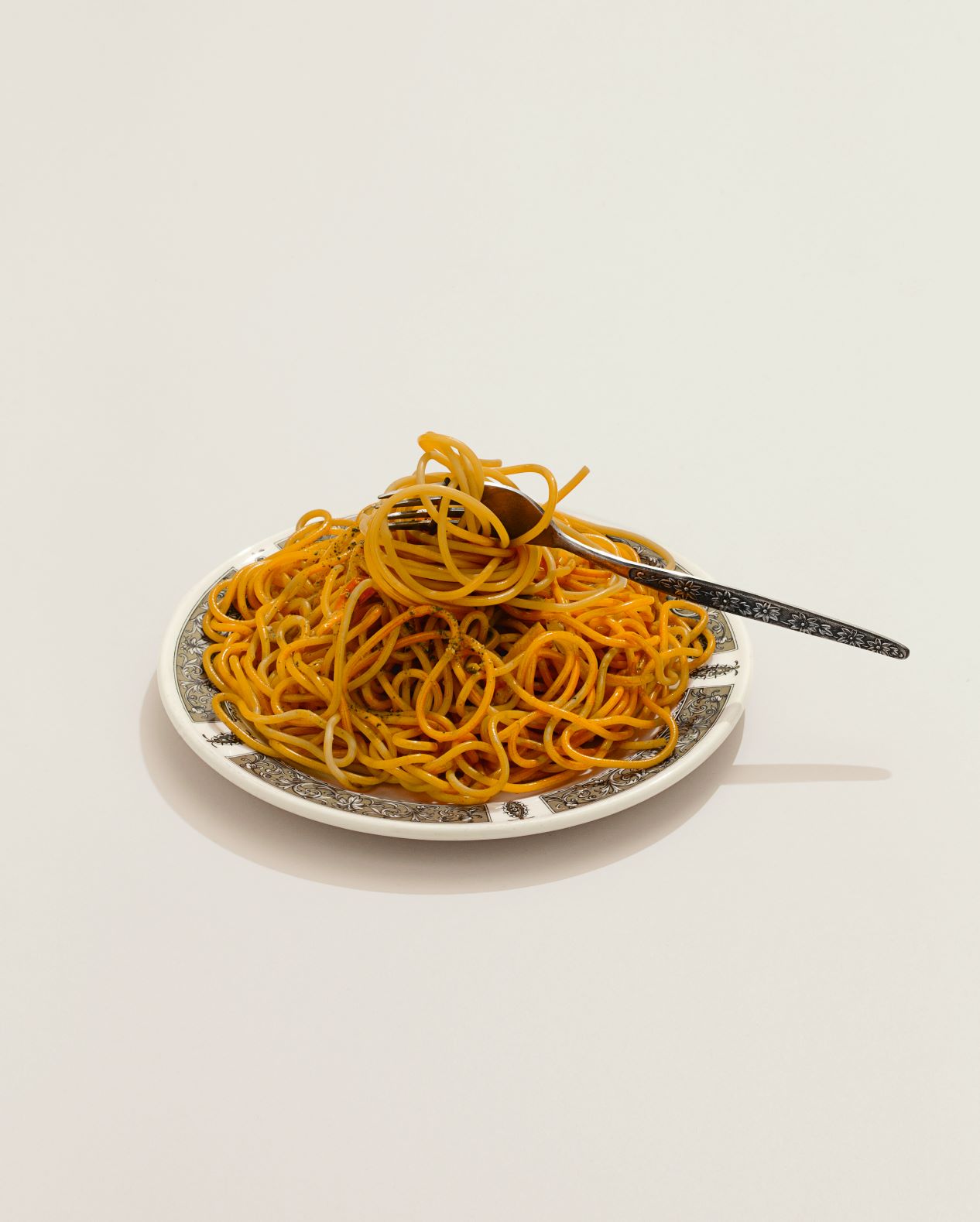 Wax plate of spaghetti. Photograph by Matthew Donaldson