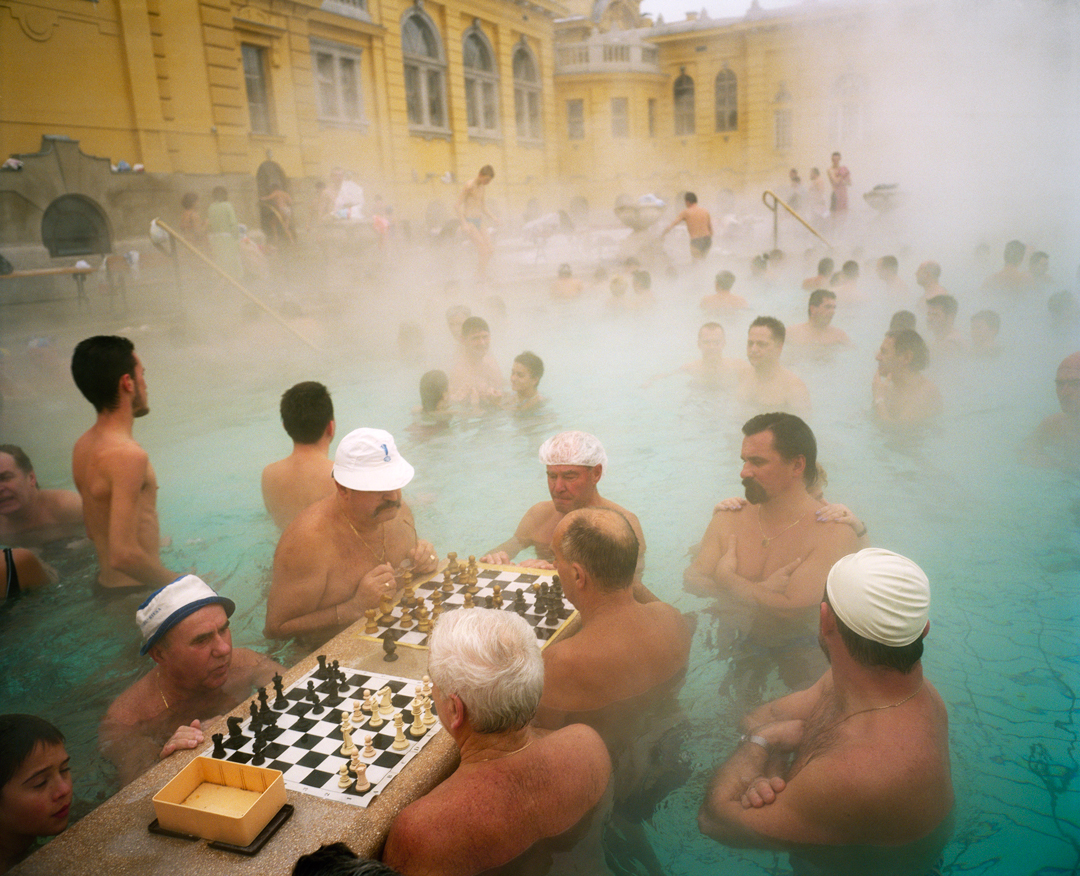 Szechenyi thermal baths, Budapest, Hungary, 1997. All photographs by Martin Parr. Copyright: © Martin Parr, Magnum Photos, Rocket Gallery