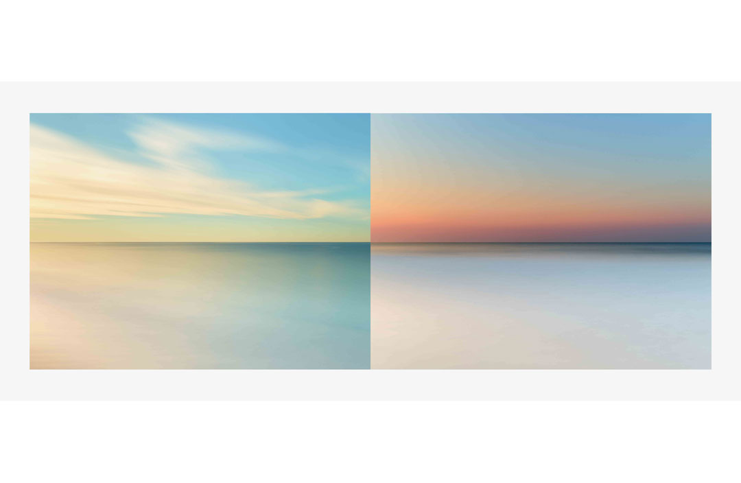 Two images form Fabien Baron’s Liquid Llight Series II as a diptych, 2017